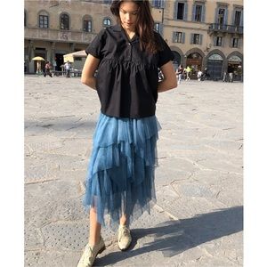 NEW! Italian Tulle Layered Skirt summer boho brunch date night party chi…